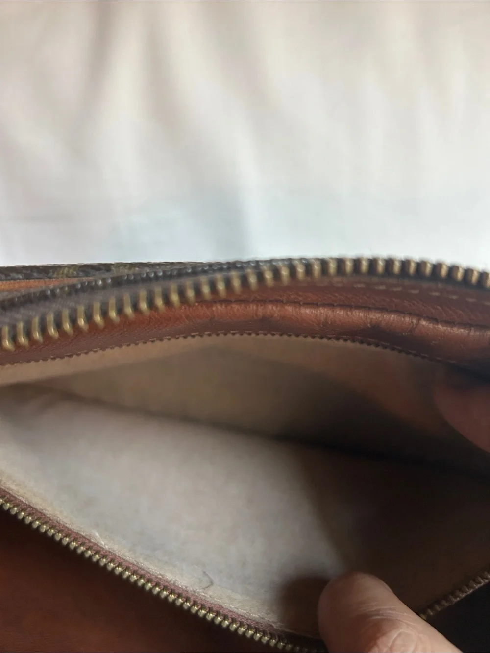 Louis Vuitton Monogram Wristlet in Brown and Tan